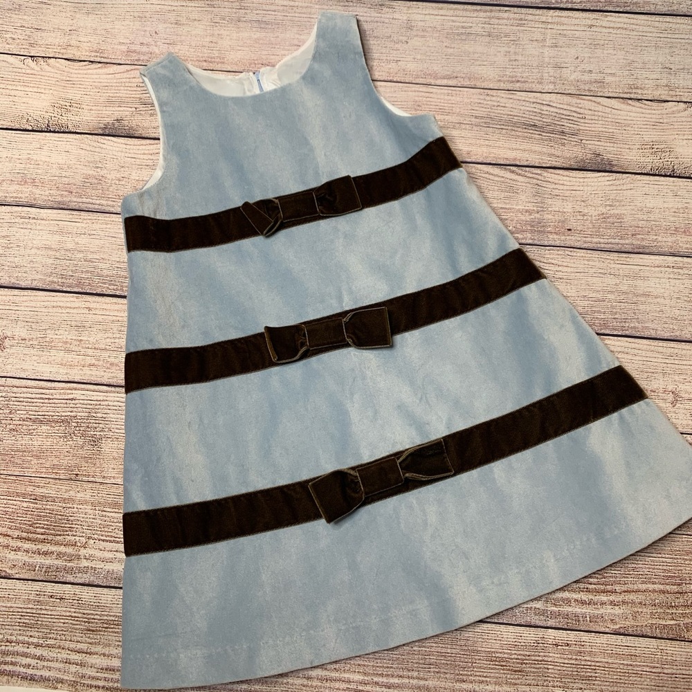 Funtasia Too Blue velvet dress brown bows